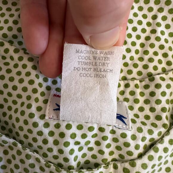 Silly Goose Hand Smocked Dress 24M Girls Green Polka Dot Gingerbread Embroidery - Picture 6 of 7